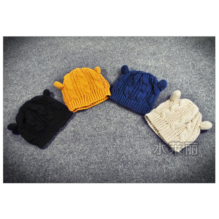 TKCA topi kupluk rajut knit kuping kucing cat nekomimi musim dingin winter korea jepang kpop idol
