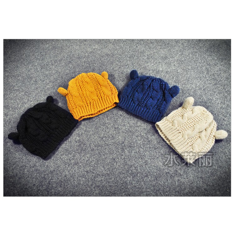 TKCA topi kupluk rajut knit kuping kucing cat nekomimi musim dingin winter korea jepang kpop idol