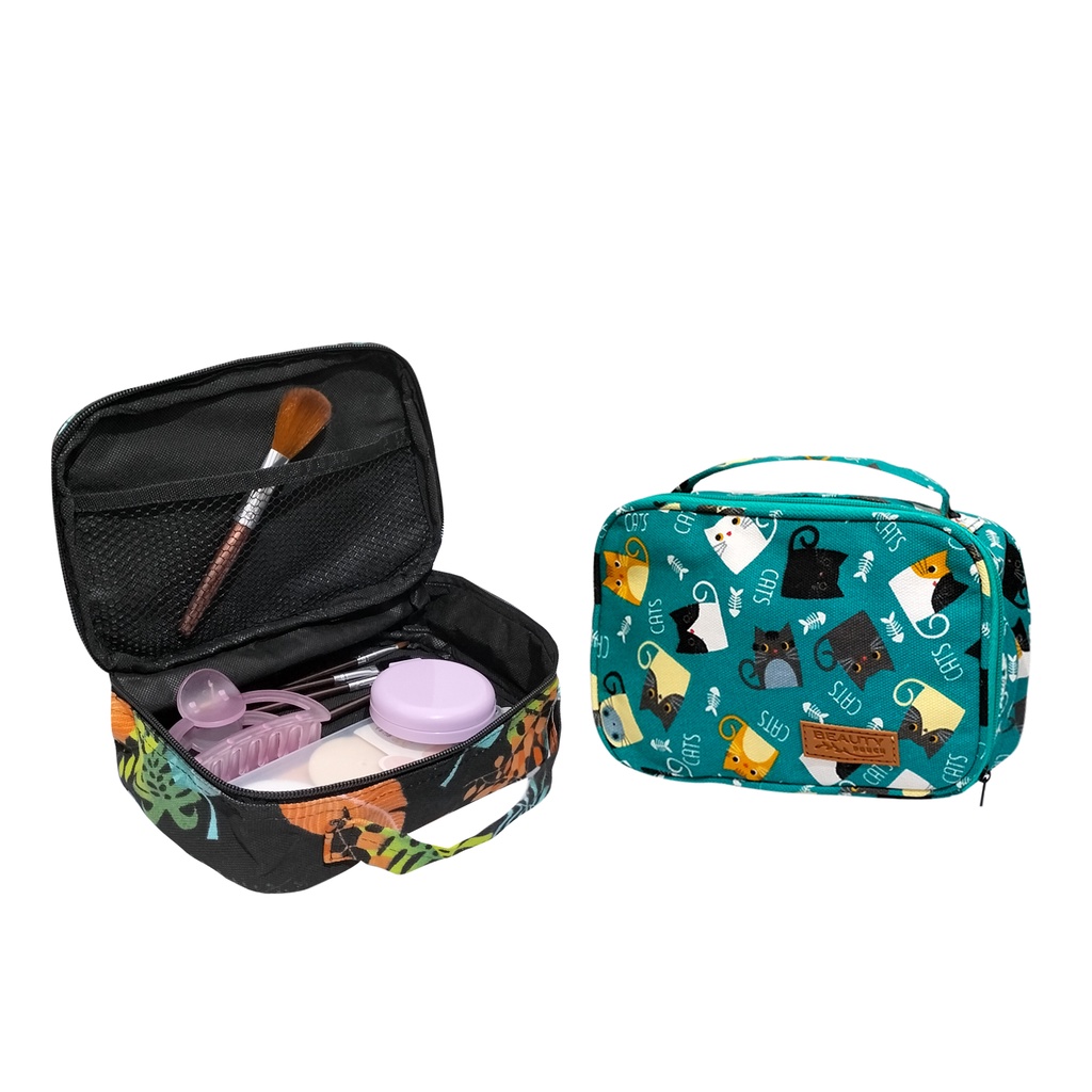 Pouch make up travel organizer motif tas kosmetik small make up organizer bag tas make up murah