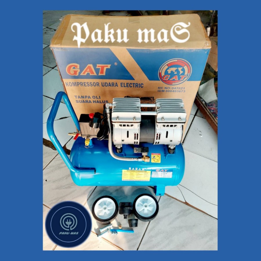 Kompresor angin listrik kompresor udara listrik GAT 24 liter oiless