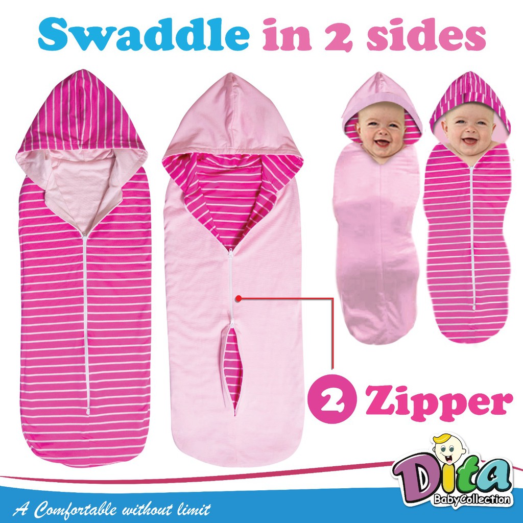 SNI DITA MOONSCARE bedong instan Bolak Balik salur DITA swaddle in 2 sides Murah Bedong instan bedung instant bedong