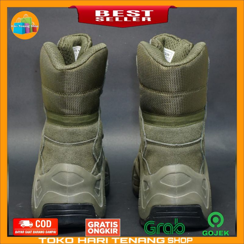 (ESDY) Sepatu tactical hijau army 8 inch esdy original import/sepatu tactical pria import/sepatu tactical boots pria dan wanita anti selip dan waterproof