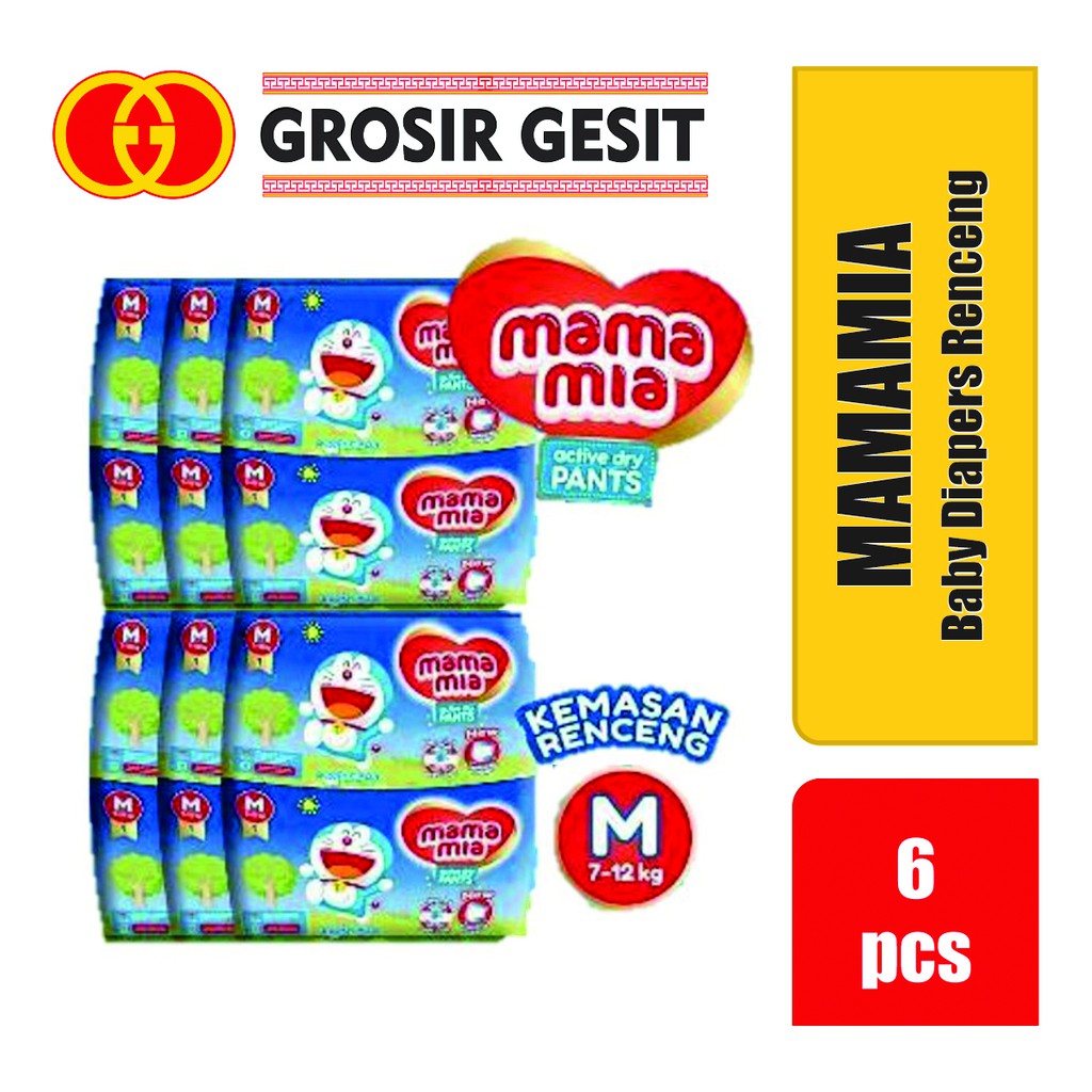 Mamamia Baby Diapers Pants 6 Pcs Renceng