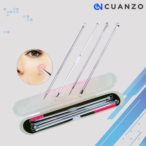 Set Alat Pencet Jerawat Komedo 3in 1 Pimple Extractor /Alat Pembersih Komedo Jerawat Blackhead 3 PCS / Pinset Jarum Penghilang Pencabut Komedo Jerawat Kotoran Perawatan Wajah Stainless Steel / Alat Pemencet Pencabut Jerawat Face Care Murah Original