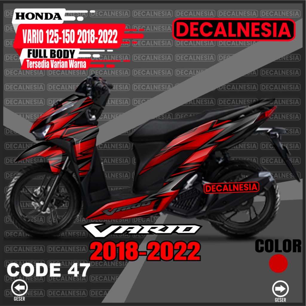 Sticker Decal Vario Full Body All New 150 125 Tahun 2018 2019 Stiker Motor Honda 2020 Dekal 2021 202