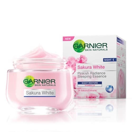 ❤️Glamouroseshop❤️ Garnier Sakura White Pinkish Radiance Sleeping Essence (NIGHT CREAM) 50 ml (BIG)