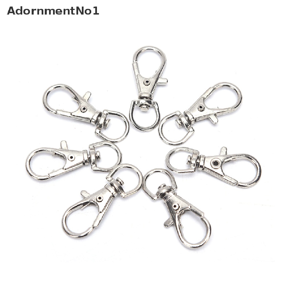 (AdornmentNo1) 50pcs Klip Kait Lobster Bahan Metal Dengan Gantungan Kunci Untuk Perhiasan DIY