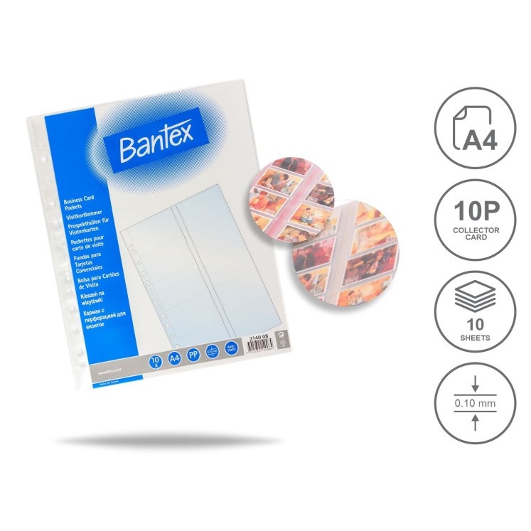 

Bantex Clear Sleeve Photocard 10P Collector Pocket A4