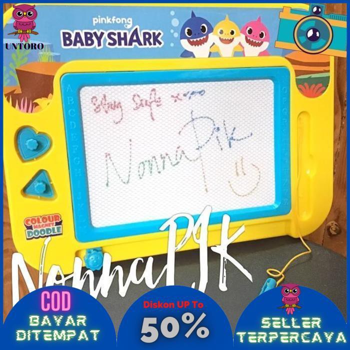 

COD Baby Shark Pinkfong Drawing Board - Papan Tulis Magnet Warna Doodle LIMITED EDITION
