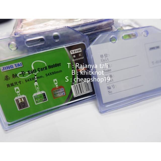 

Frame name tag karet 1 sisi transparan tidur card case