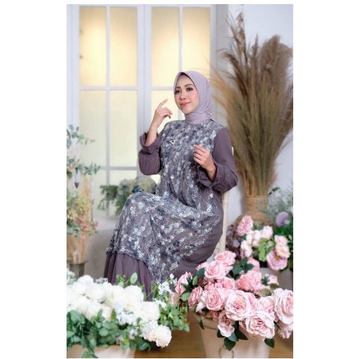 Baju Wanita Gamis Brokat Lebaran Tiara