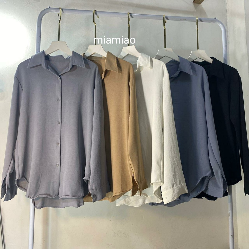 GOLDIE LONG SHIRT/ KEMEJA WANITA POLOS STANDAR
