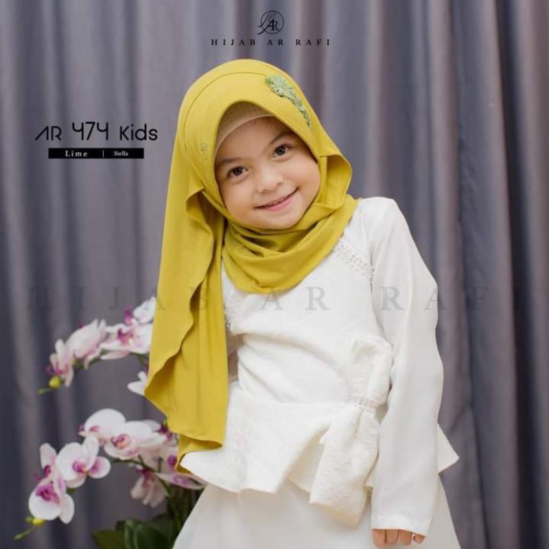 jilbab hijab kerudung bergo pastan anak cantik terbaru 2021 kode Ar 474 kids by Arrafi Zoya Rabbani