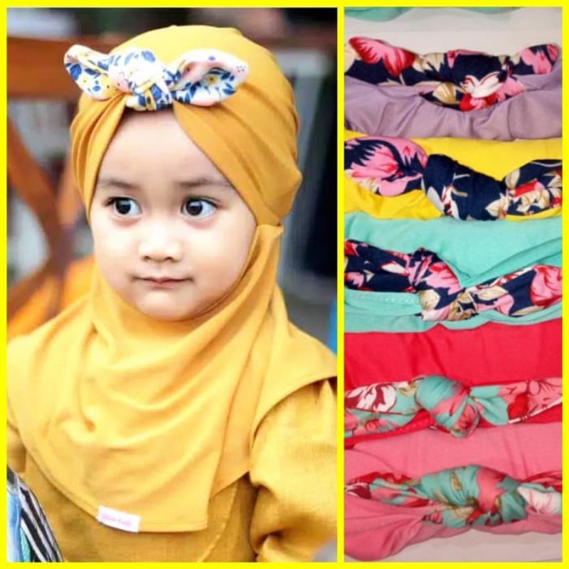 Hijab Anak Pita Bunga / Hijab nyaman lucu murah kualitas PREMIUM