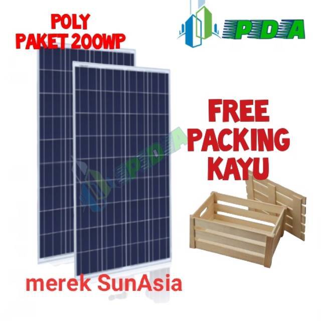 PROMO!Paket Solar panel solar cell tenaga surya  200watt Sunasia