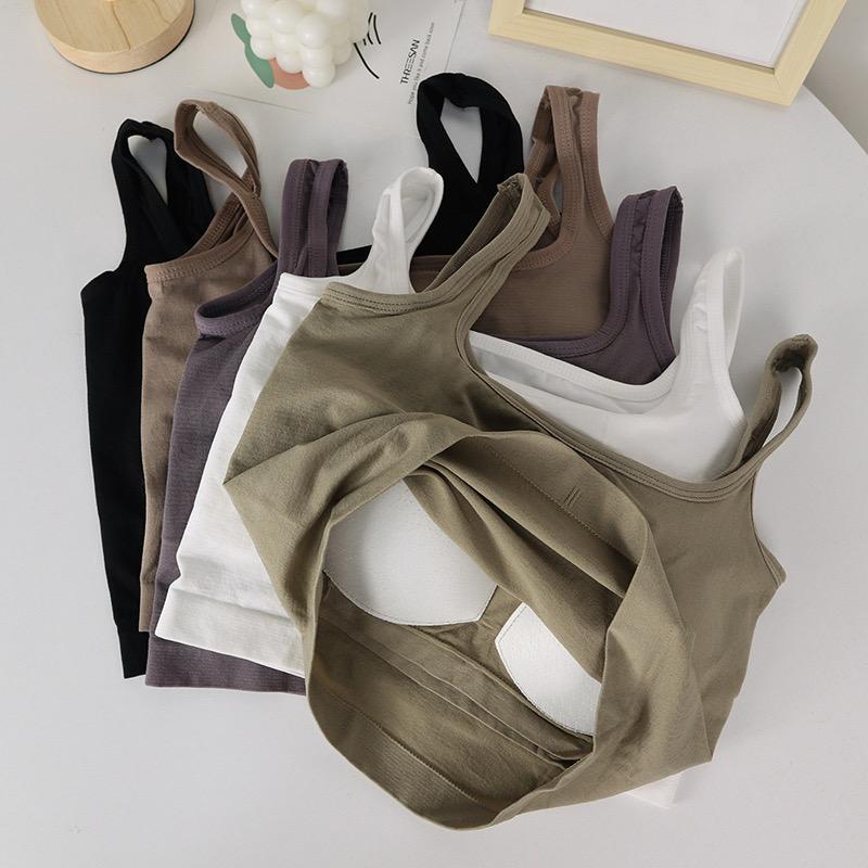 [ LINGERIE MASTER ] - (B-46) Crop Tank Top Bra Atasan Wanita / Tanktop Basic Elastis Bahan Premium Busa-4