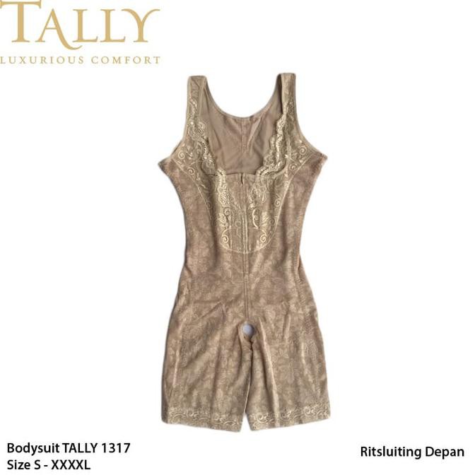 Terlarisseller# Tally 1317 Bodysuit Tally Korset Badan - Coklat Muda, M