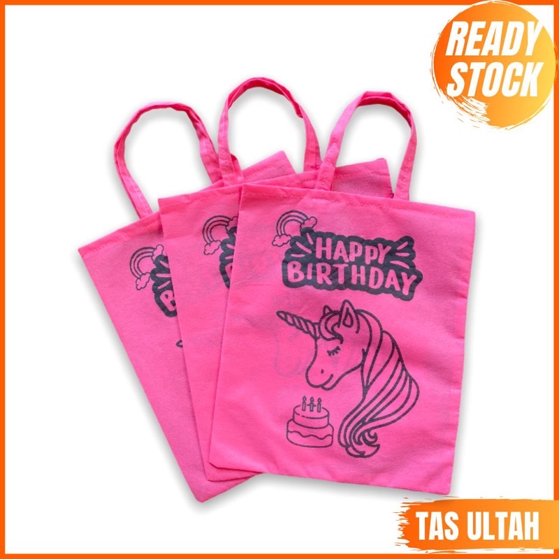 TAS SOUVENIR ULTAH UNICORN PINK CAO MURAH TERPOPULER  TERLARIS UNIK READY SIAP KIRIM F25x30