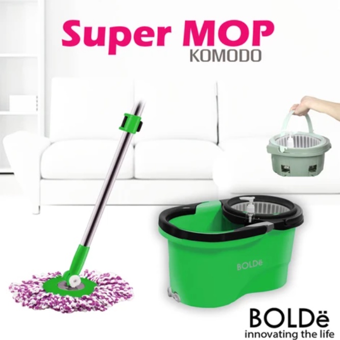 Alat Pel Bolde Super Mop Komodo Pengering Bisa Dilepas Bolde Komodo Supermop Pel Otomatis Bolde