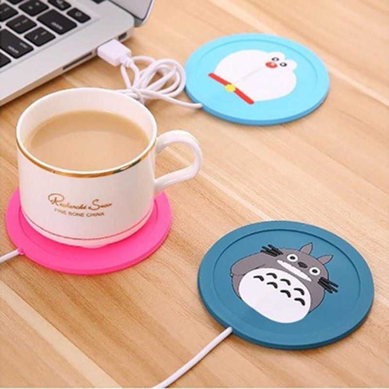 Mall Tatakan Gelas Pemanas Minuman Coffee Cup Pink Bunny Warmer Heating Pad Air Minum Hangat NN