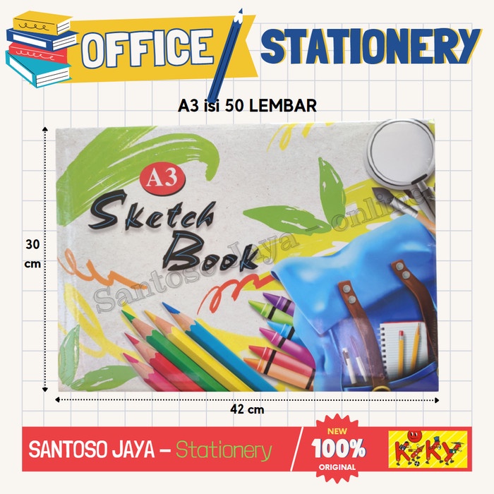 

Sketch Book A3 KIKY - Buku Sketsa 50 Lembar 30x42 cm