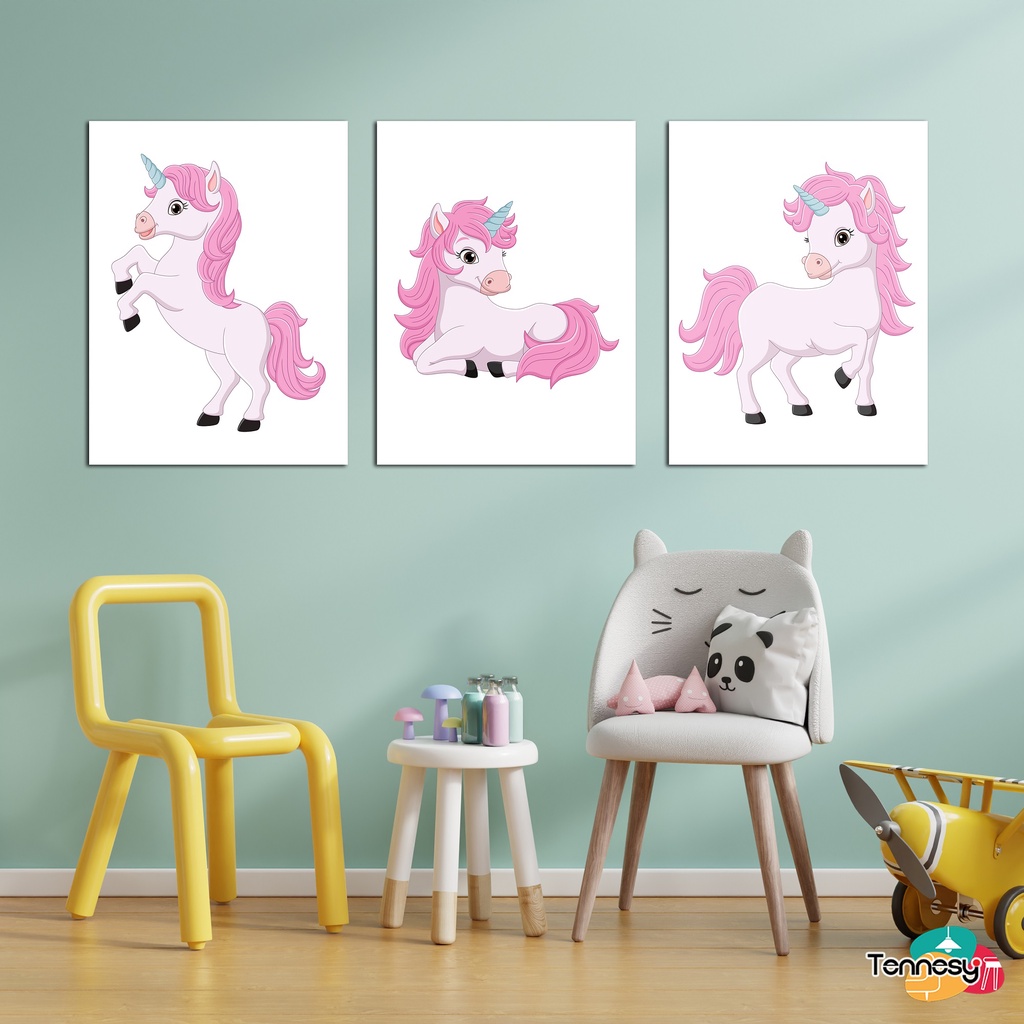 TENNESY HIASAN DINDING WALL DECOR UNICORN KUDA PONI 20x30CM PAJANGAN KAYU POSTER DEKORASI DINDING KAMAR TIDUR RUANG TAMU RUMAH GAMBAR ANAK