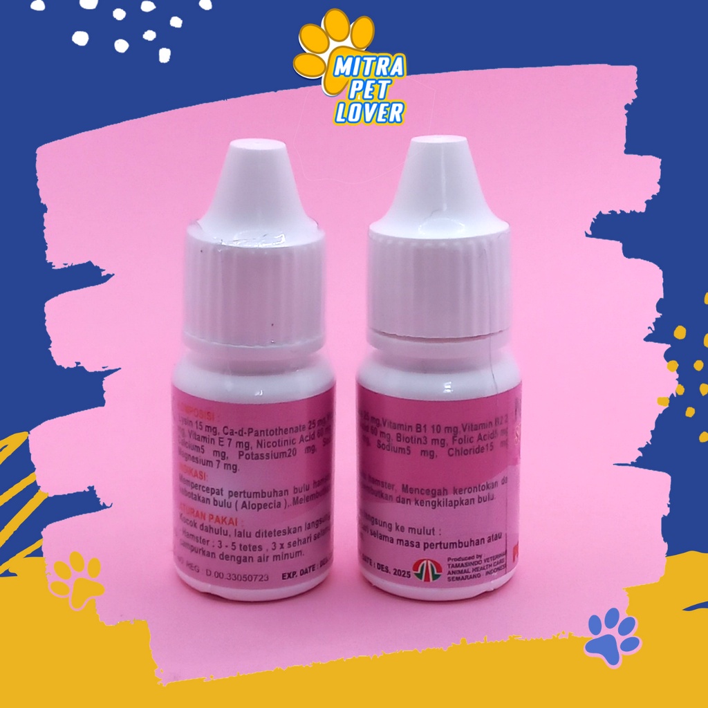 PENUMBUH BULU HAMSTER - NUTRI DEX 10 ML - SUPLEMEN NUTRISI BULU JADI MENGKILAP HALUS LEMBUT ANTI RONTOK BOTAK - NUTRIDEX - MURAH GARANSI KUALITAS ASLI ORIGINAL - ANIMAL VETERINARY TAMASINDO OBAT KESEHATAN &amp; VITAMIN HEWAN BINATANG PELIHARAAN MITRAPETLOVER