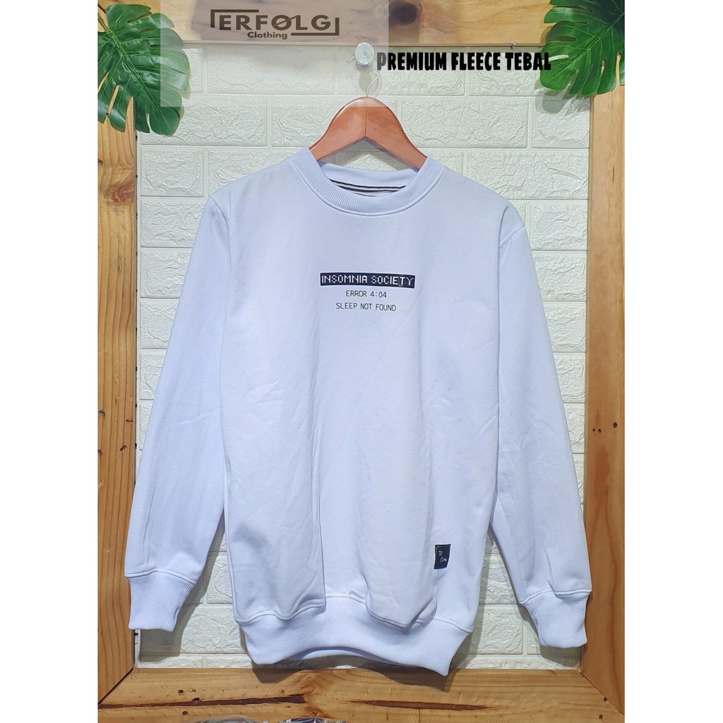 Sweater Crewneck Pria Distro Original Putih Switer Oblong Cowok Brand Lokal Bandung Unisex Ori Cowo