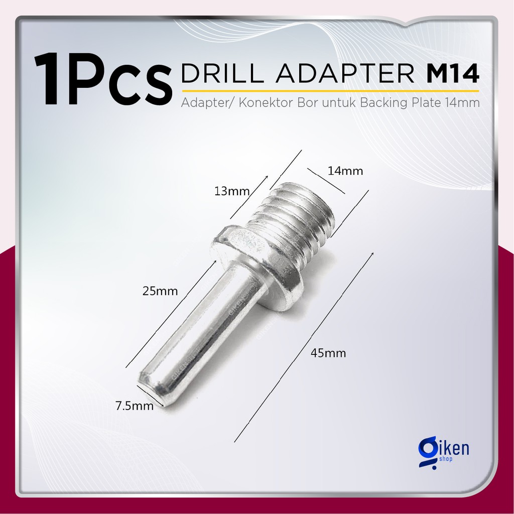 Drill Adapter M14 Baut adaptor Bor ke Poles M14