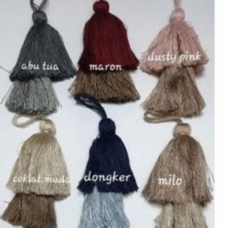 Tassel Rumbai Kerudung Dua Susun Termurah