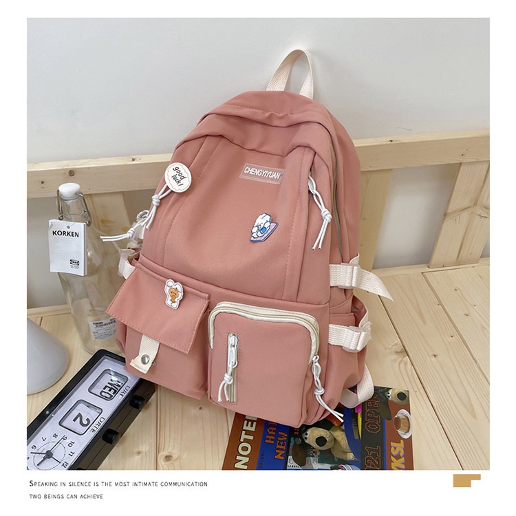 tas backpack kasual anak sekolah dan wanita korea import premium tan ransel anak wanita