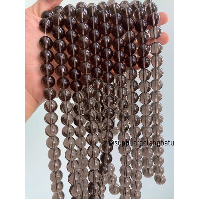batu smoky quartz 14mm kuarsa coklat akik brown stone healing besar