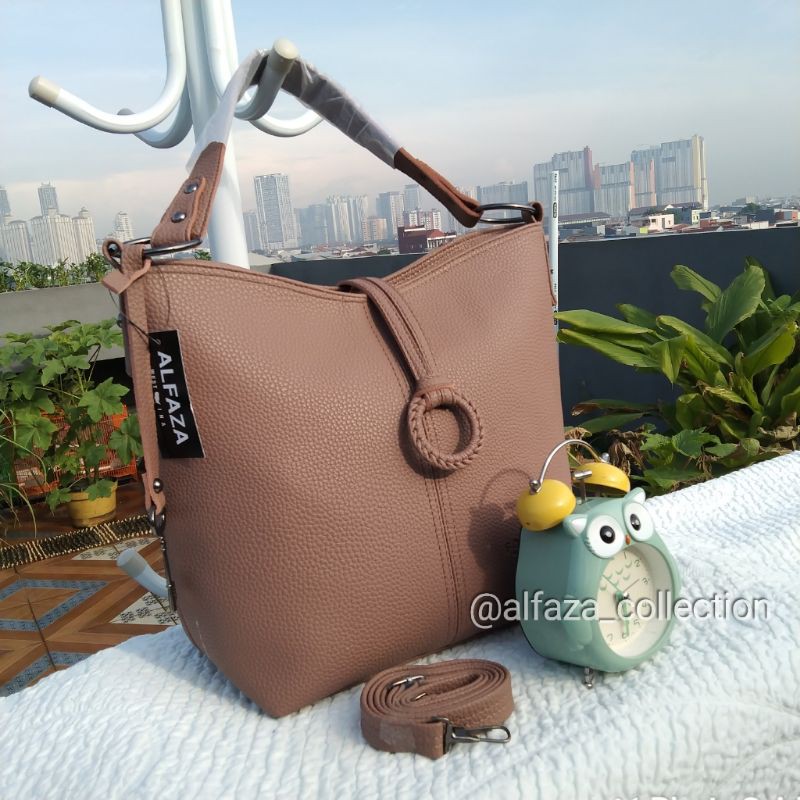 Tas Hobo Tote Wanita Bahan Kulit Jeruk