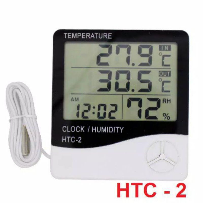 HTC 1 HTC 2 Digital Thermometer Hygrometer Jam htc1 htc2 Room temperature Lcd besar