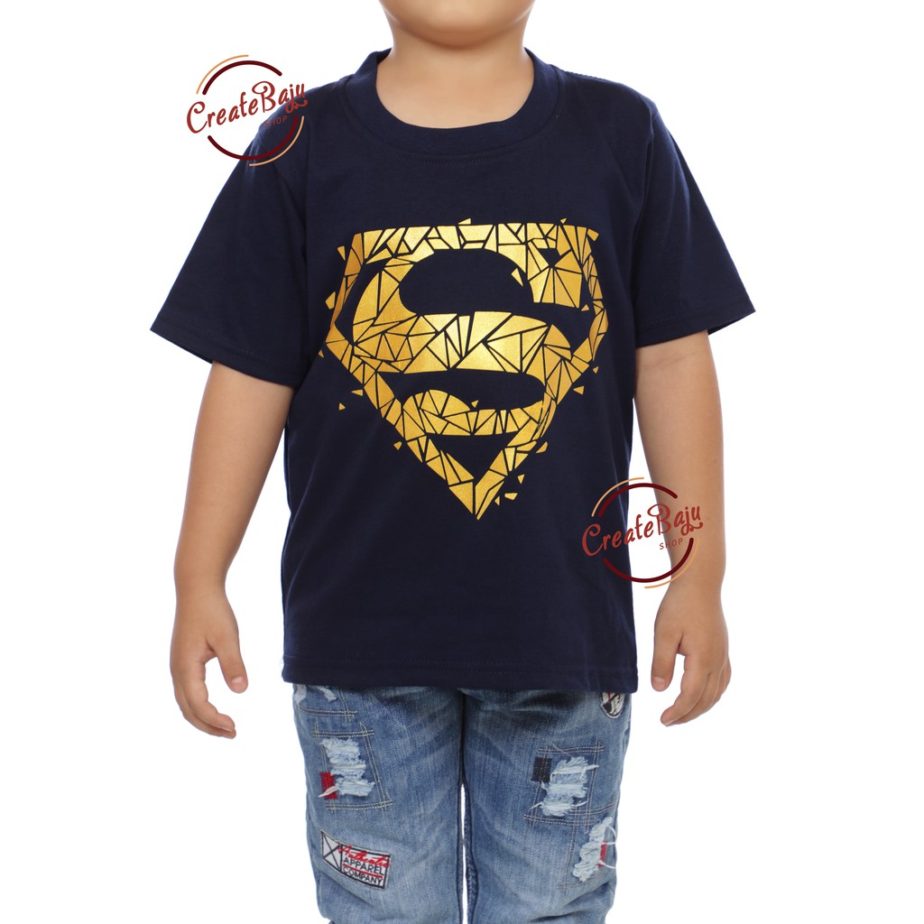 KAOS ANAK LAKI SUPERMAN FOIL 1-7 TAHUN BAJU ATASAN ANAK LAKI FASHION TERMURAH BAHAN KATUN