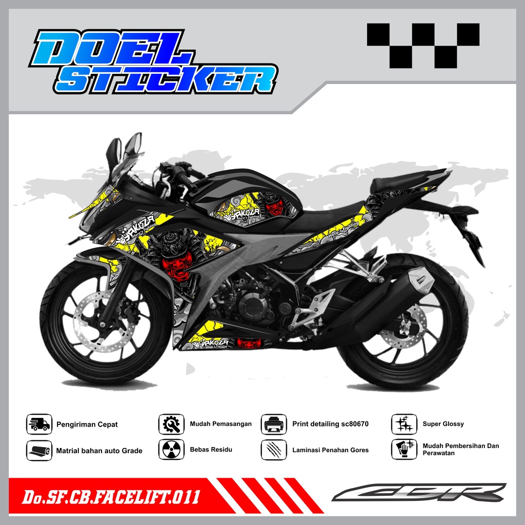 STICKER STRIPING CBR 150 R Facelift - STICKER STRIPING SEMI FULL LIST VARIASI HOLOGRAM , CROME CBR 150 R Facelift DOEL 011