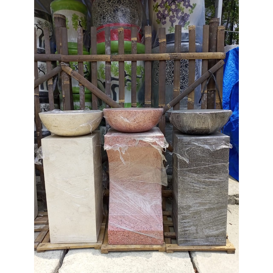 Batu Alam Wastafel Marmer Teraso Asli