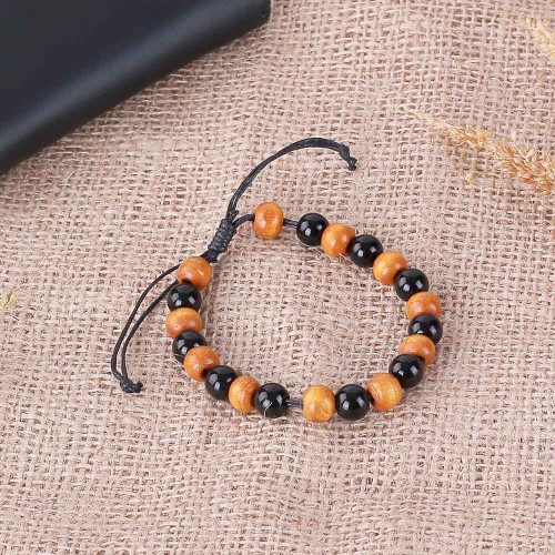 Gelang Tangan Tali Manik-Manik Pria Wanita Hand Made Simpel Beads Bracelet Vanka VK 035