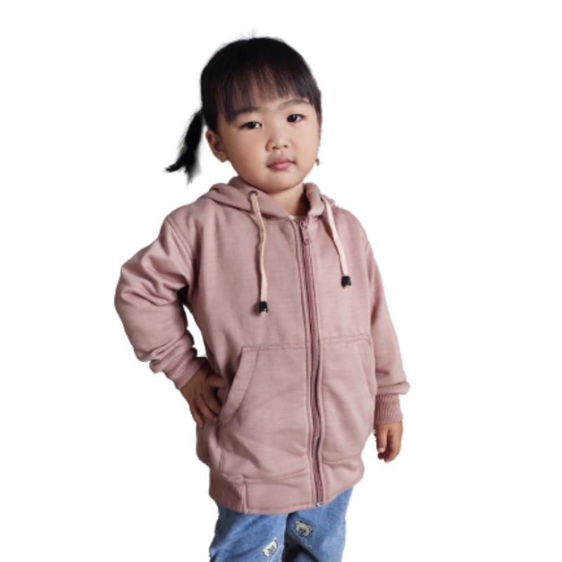 Jaket Anak Laki Laki Usia 5 Bulan Sampai 6 Tahun Sweater Hoodie Anak Polos Bahan Fleece