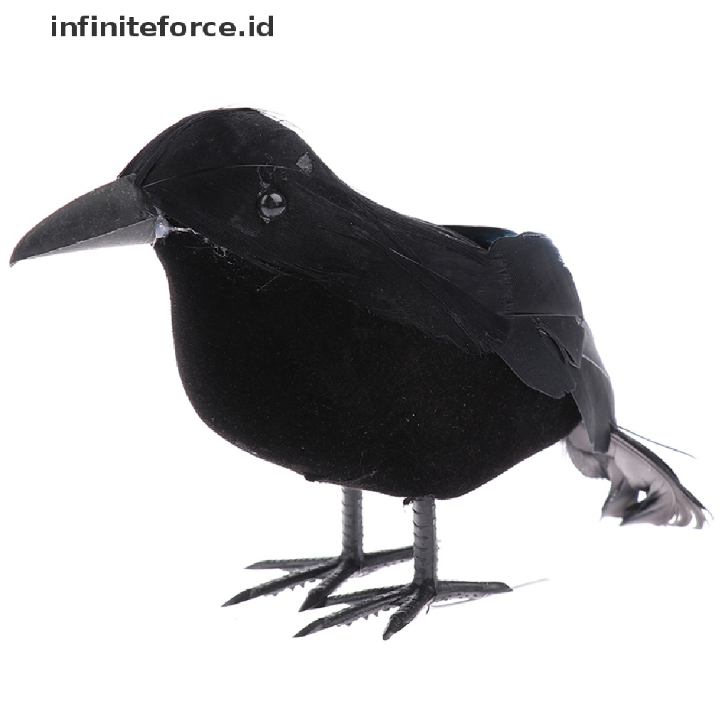 (Infiniteforce.Id) Burung Gagak Hitam Realistis Untuk Dekorasi Halloween