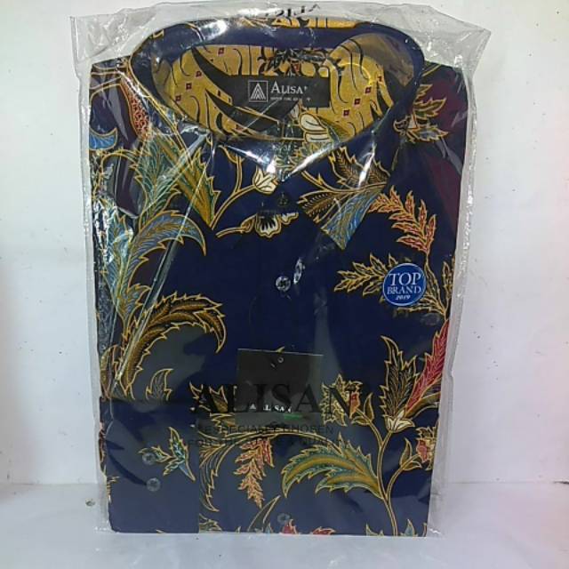 Baju batik alisan biru alisan motif burung merak