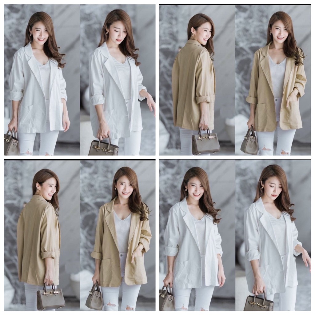 blazer korea style /basic blazer / gl Blazer wanita /blazer kerja kantoran terbaru / blazer warna pu