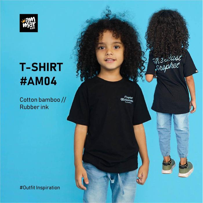 AM04 - Baju Kaos Dakwah Muslim Anak Laki-Laki Lengan Pendek Seri Nabi Muhammad SAW - AMMAR KIDS