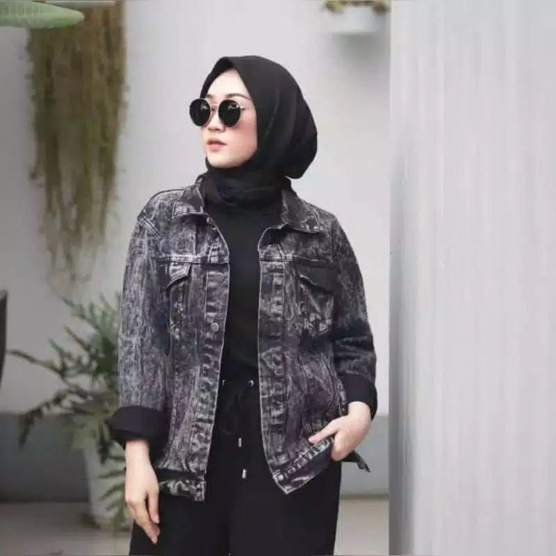 JAKET JEANS WANITA CEWEK CEWE RAWIS JAKET JINS DENIM JAKET MURAH TERBARU TERLARISJAKET JEANS SNOW DENIM SANDWASH CROP PREMIUM FASHION WANITA HITS SELEBGRAM-2