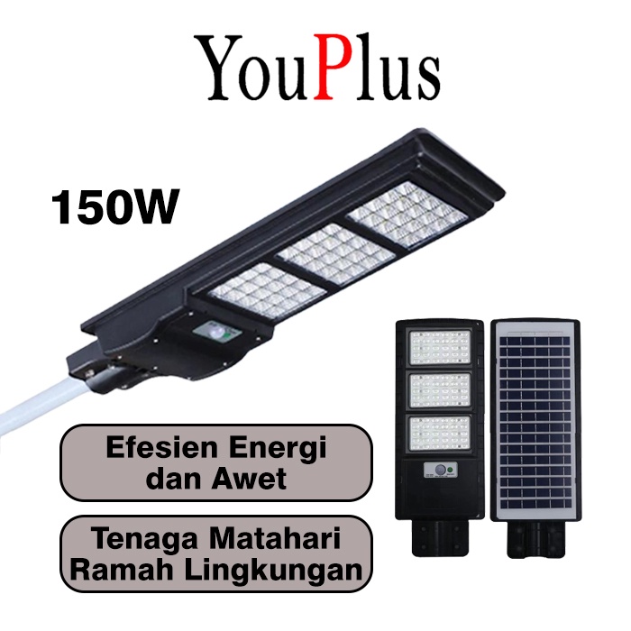 YOUPLUS LAMPU JALAN TENAGA SURYA / lampu jalan tenaga matahari sensor motion 150w / LAMPU JALAN LED 