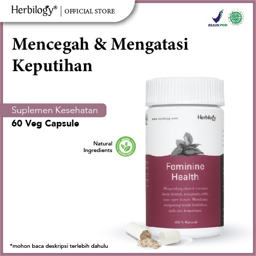 Herbilogy Feminine Health | Suplemen Herbal Kesehatan Kewanitaan BPOM 60 Caps/Btl