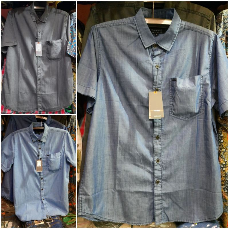 kemeja denim pria ZG Boss original