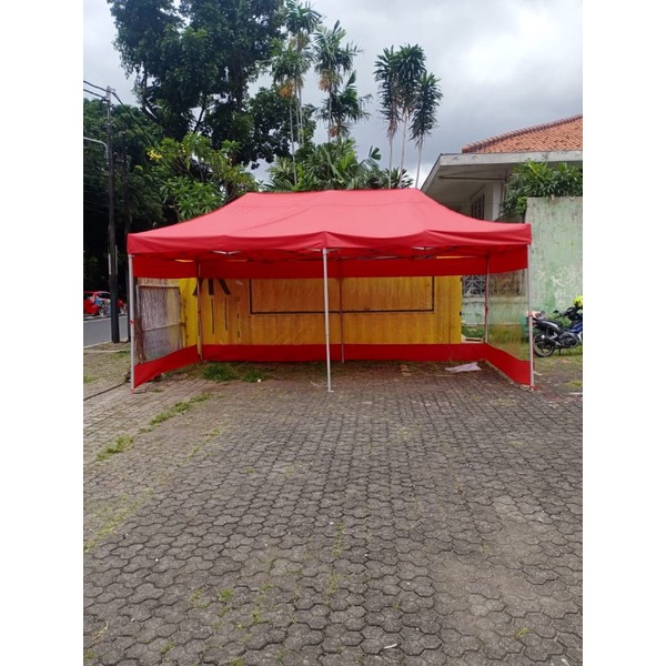 TENDA LIPAT UK 3X6 SUPER + 3 SISI DINDING BESI 1.4 MM.