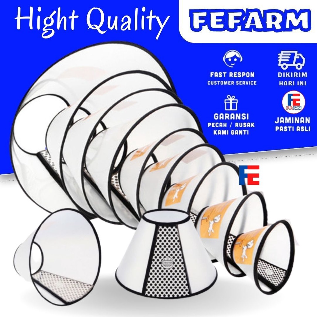 Lingkaran Corong Penutup Leher Kepala Anti Bite Pet Collar Cone Anjing Kucing Pet Protector Cover FEFARM