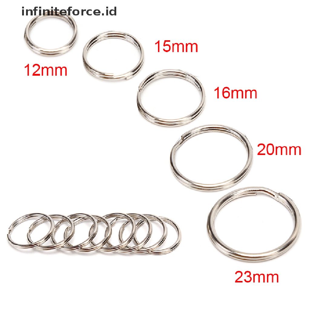 [infiniteforce.id] 100pcs/lot Key Rings DIY Metal Key Holder Split Rings Hoop Metal Loop Keychain  [ID]